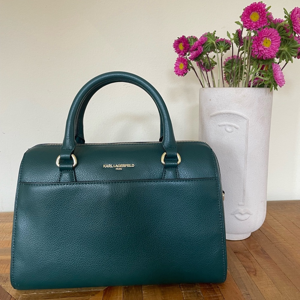 Green Karl Lagerfeld handbag purse